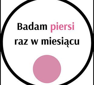 Naklejka: Badam piersi raz w miesiącu
